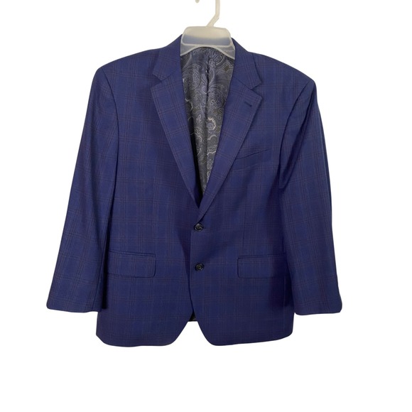 Joseph Abboud Other - Joseph Abboud Mens 42S Wool Sport Coat Navy Blue Glen Plaid Blazer Sport Coat